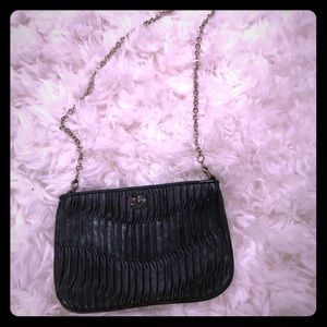 Black Coach Clutch with Silver Chain